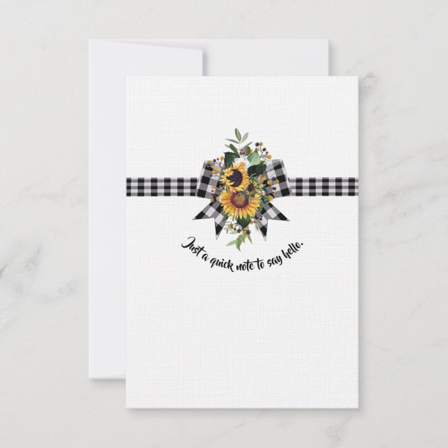 Cartão De Agradecimento Apenas uma Nota Rápida para Dizer Olá (Frente)