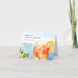 Cartão De Agradecimento Aperol Spritz Amalfi Itália Chá de Noiva