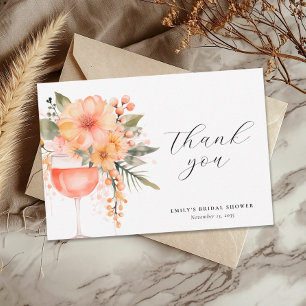 Cartão De Agradecimento Aperol Spritz Floral Chá de Noiva