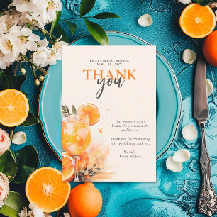 Cartão De Agradecimento Aperol Spritz Watercolor Chá de panela