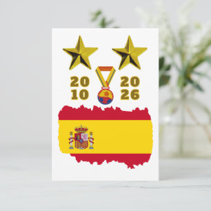 Cartão De Agradecimento Apoiador do Campeão Final da Copa do Mundo Espanha