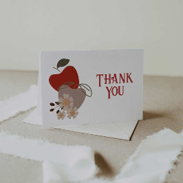 Cartão De Agradecimento Apple Themed Chá de fraldas ou Aniversário
