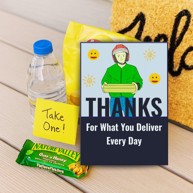 Cartão De Agradecimento Appreciation Card for Daily Delivery Service Gift (Criador carregado)