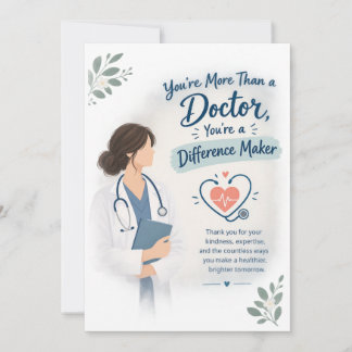 Cartão De Agradecimento Apreciação ao Médico!