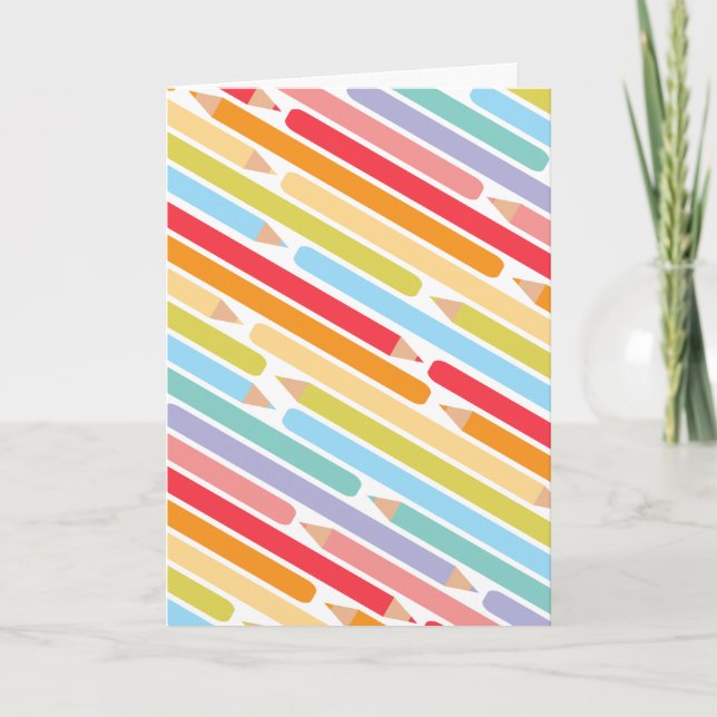 Cartão De Agradecimento Apreciação Colorida de Professores (Frente)