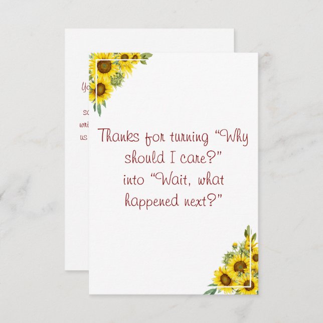 Cartão De Agradecimento Apreciação da história do professor de aquarela fl (Frente/Verso)