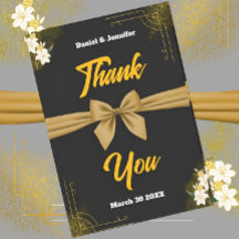 Apreciação de Casamento Preto e Dourado Elegante