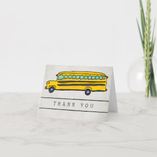 Cartão De Agradecimento Apreciação do Driver do Barramento Escolar Amarelo