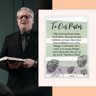 Cartão De Agradecimento Apreciação do Pastor Matthew 25:21