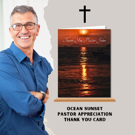 Cartão De Agradecimento Apreciação do Pastor Sunset Ocean