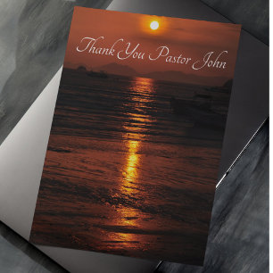Cartão De Agradecimento Apreciação do Pastor Sunset Ocean