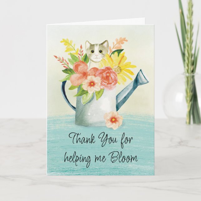 Cartão De Agradecimento Apreciação do Professor Ajudando-Me Bloom (Frente)