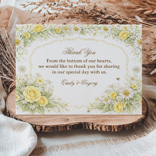 Cartão De Agradecimento Apreciação Floral Amarela Elegante