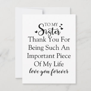 Cartão De Agradecimento Apreciação Irmã Obrigado Por Estar Em Minha Vida