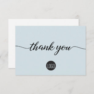 Cartão De Agradecimento Apreciação Simples do Cliente de Negócios Azul