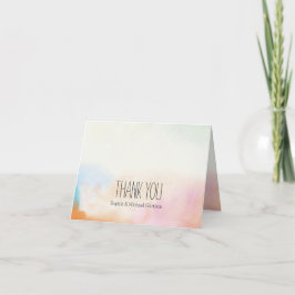 Cartão De Agradecimento Aqua Blush Cor Laranja Cor Laranja Rosa Tinta