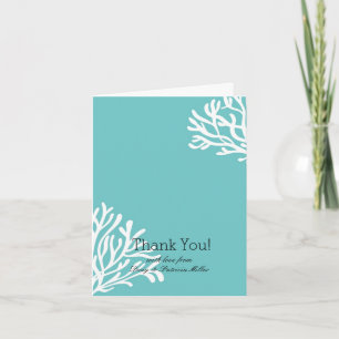 Cartão De Agradecimento Aqua Coral Beach Thank You
