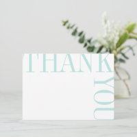 Aqua e White Modern Texto Grande Muito Obrigado No