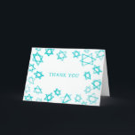 Cartão De Agradecimento Aqua Star do Bar David Bat Mitzvah<br><div class="desc">Cartões de agradecimentos perfeito para mandar depois de um morcego mitzvah, bar mitzvah ou outra celebração judaica! A mão fez a aquarela arte para você na frente e no dentro vazio! TOTALMENTE PERSONALIZÁVEL! Clique em "Personalizar" acima para editar o texto. Clique em "editar usando a ferramenta design" para ajustar as...</div>