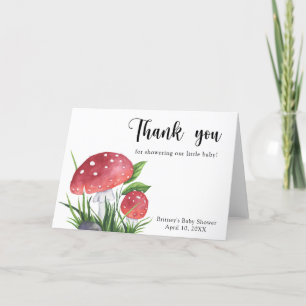 Cartão De Agradecimento Aquarela amanita - obrigado chá de bebê