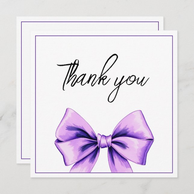 Cartão De Agradecimento Aquarela Arco Roxo Doce 16 Aniversário (Frente/Verso)