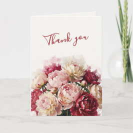Cartão De Agradecimento Aquarela Blooms | Peônia Elegante