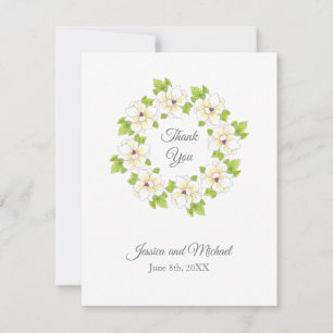 Cartão De Agradecimento Aquarela, Caneta e corante Magnolia