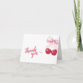 Cartão de Agradecimento Aquarela com Laço Rosa Cer