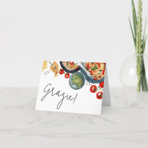 Cartão De Agradecimento Aquarela Comida Italiana Que é Amor! 