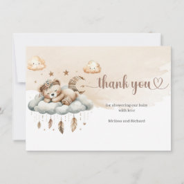 Cartão De Agradecimento Aquarela cor enferrujada nuvem nove neutro de gêne