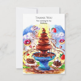 Cartão De Agradecimento Aquarela Encantada Chocolate Aniversário