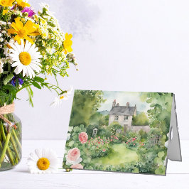 Cartão De Agradecimento Aquarela Estética Dia de São Patrício Casa Irlande
