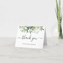 Cartão De Agradecimento Aquarela Eucalyptus & Greenery Dobrada