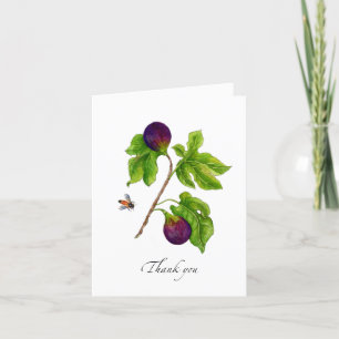 Cartão De Agradecimento Aquarela Fig Folded botânico 