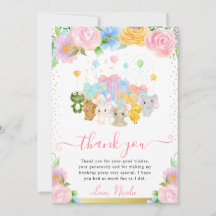 Aquarela Floral Amigos Animais Fofos Aniversário
