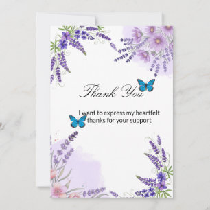 Cartão de Agradecimento Aquarela Flores Roxas La