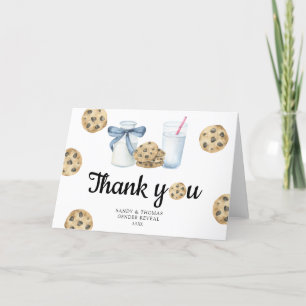 Cartão De Agradecimento Aquarela Leite & Biscoitos Obrigado revelação de g