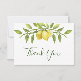 Cartão de Agradecimento Aquarela Limões & Folhagem