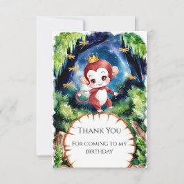 Cartão De Agradecimento Aquarela Macaco Caprichoso Aniversário