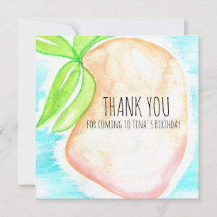 Cartão De Agradecimento Aquarela Manga Pintada à Mão Tropical
