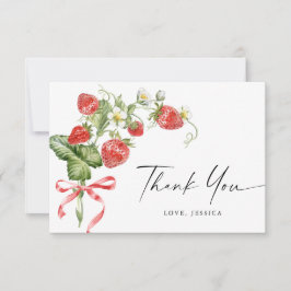 Cartão De Agradecimento Aquarela Moderna Morango de Prado