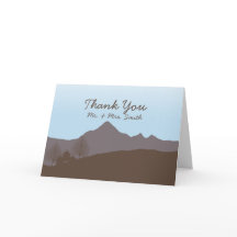Cartão de Agradecimento Aquarela Montanha Rústica