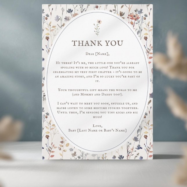 Cartão de Agradecimento Aquarela para Chá de Bebê, (Criador carregado)