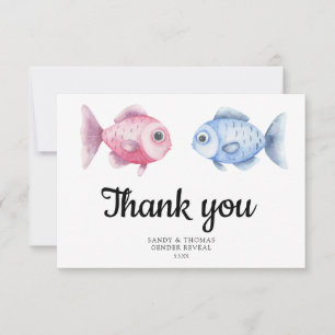 Cartão De Agradecimento Aquarela Revelação do sexo Obrigado