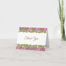 Cartão de Agradecimento Aquarela Ribbons & Roses