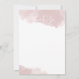 Cartão de Agradecimento Aquarela Rosa Corado