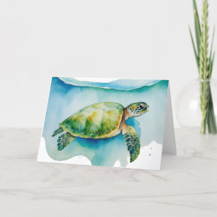 Cartão De Agradecimento Aquarelas do Mar de Honu do Havaí