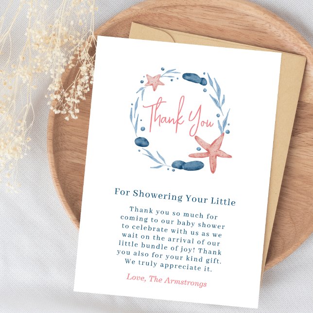 Cartão De Agradecimento Aquarelas Submarinas Frigorífico e recife de coral (Criador carregado)