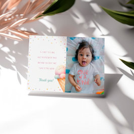 Cartão De Agradecimento Aqui está o aniversário do Sorvete Scoop