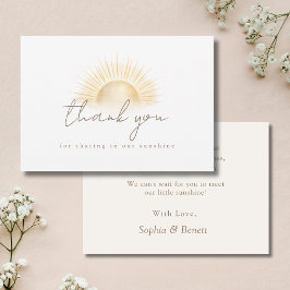 Cartão De Agradecimento Aqui Vem o Sol Menino Boêmio Bebê Chuvinha